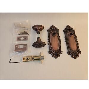 Victorian Passage Interior Door Set Brass Adjustable Backset Oil Rubbed Bronze